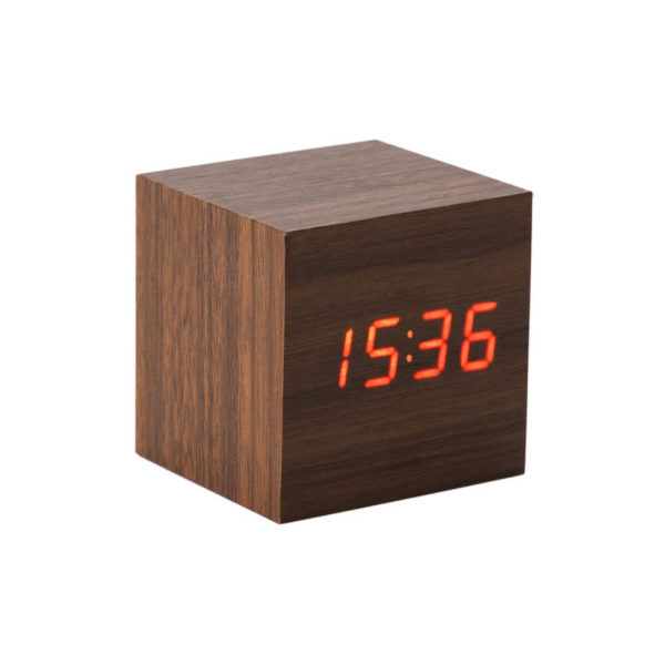 Drewniany zegar biurkowy z nadrukiem