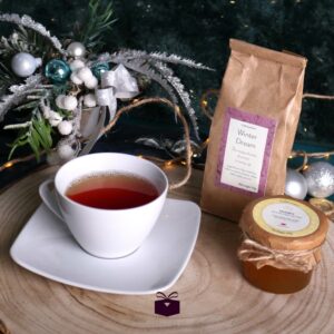 Świąteczny zestaw z miodem i herbatą